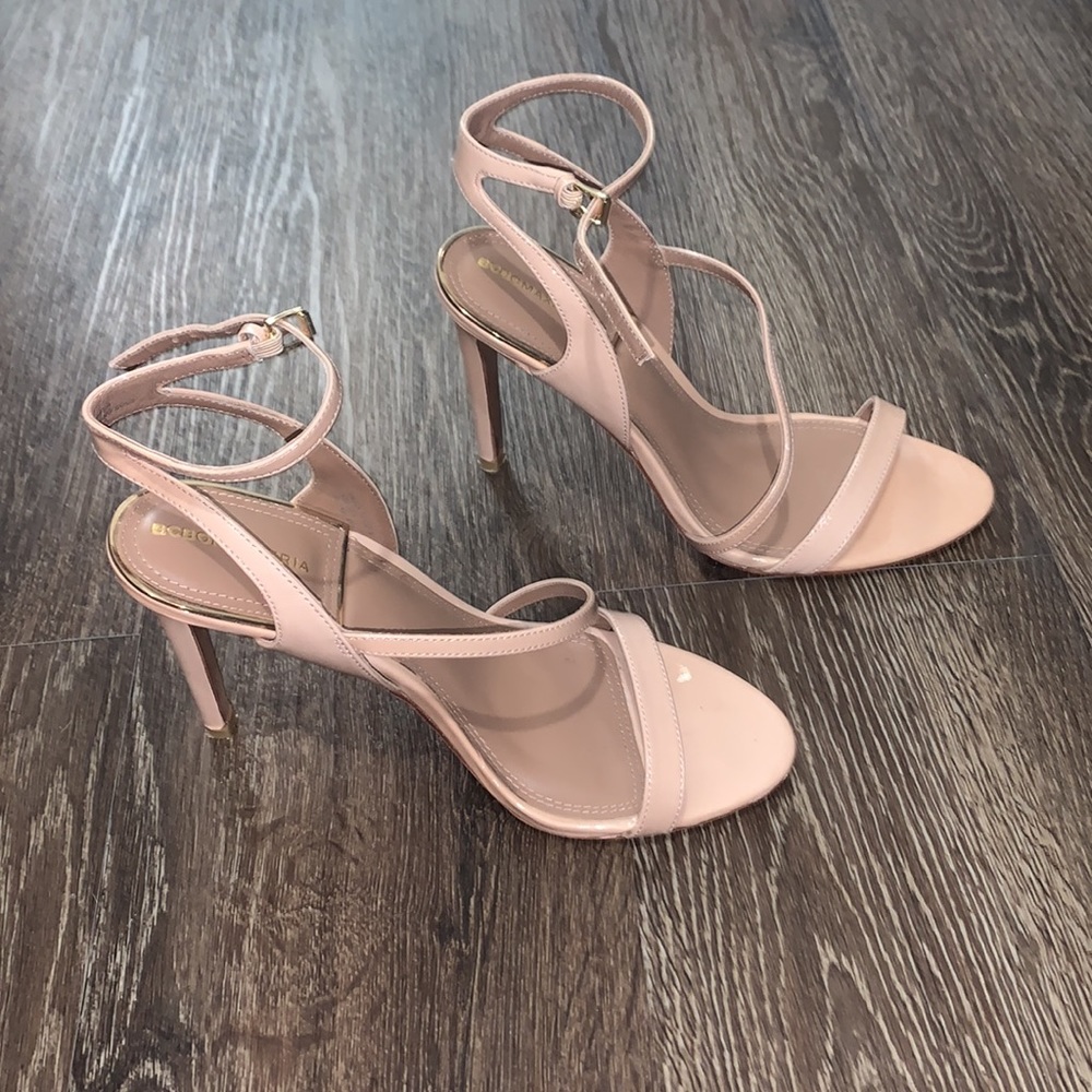 BCBGMaxAzria Nude Strappy Heels